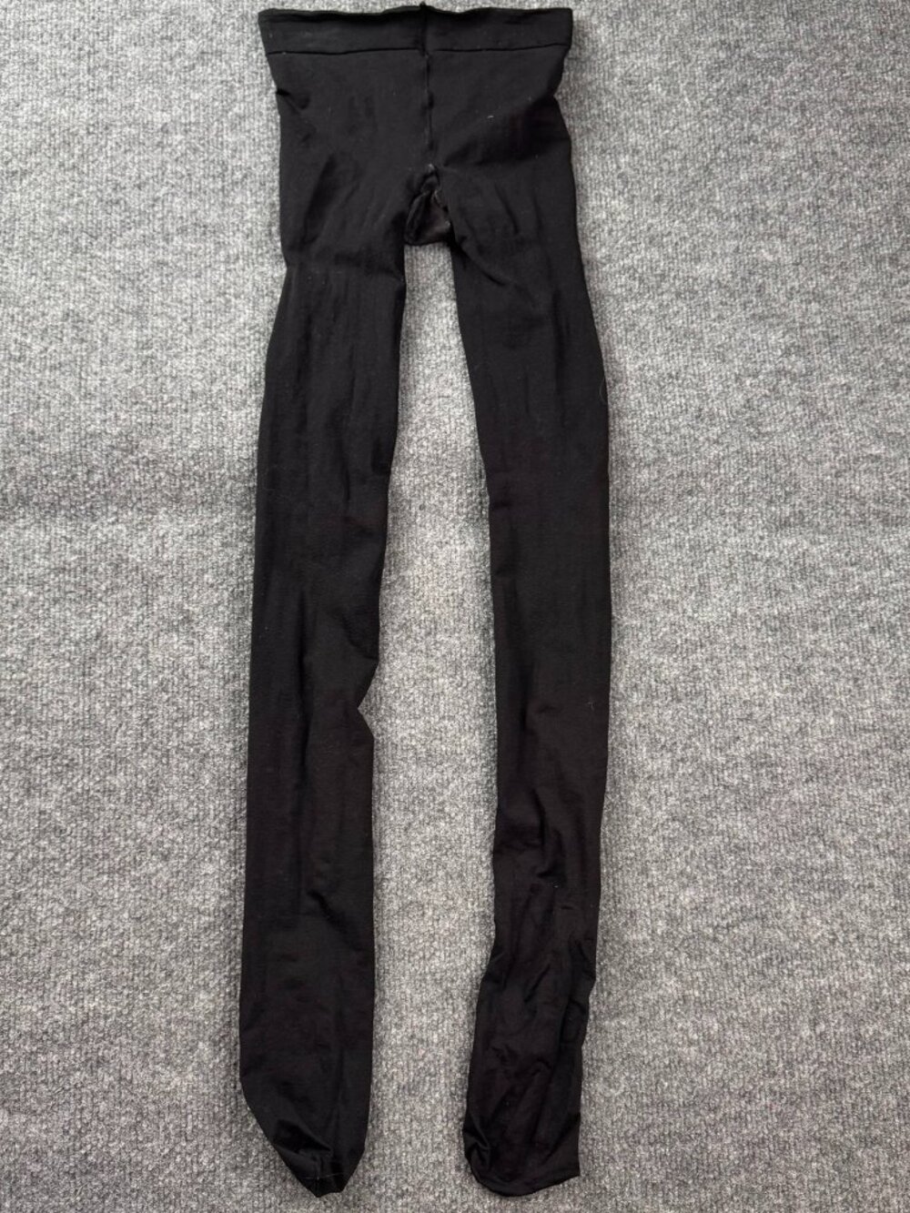 vintage womens solid black opaque tights footed hosiery stretch minor lint OS